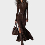 Cayetana | Vestido Largo de Ante