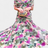 Helena - Vestido longo floral com decote em V
