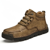Botas Martin masculinas vintage de inverno, forradas com lã e em couro, para uso casual.