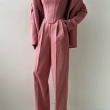 Elegance - Conjunto de três peças com blazer trespassado