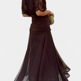 Helena - Vestido longo floral com decote em V