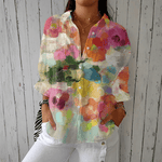 Agnès | Blusa Aquarela com Impressão Floral Elegante - Ines Braga