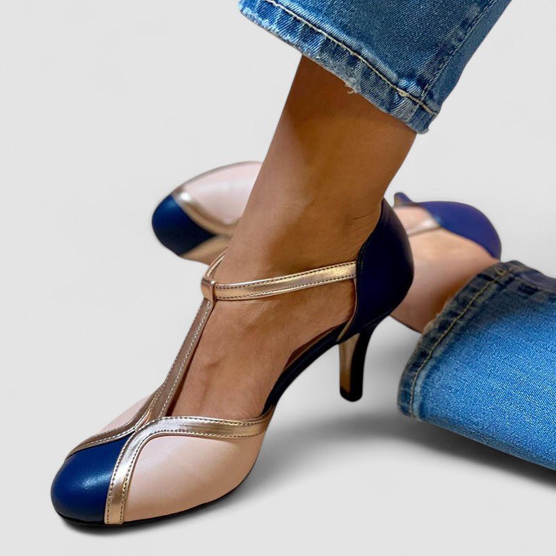 Alessia™ | Sapatilhas de tira em T coloridas e confortáveis com biqueira redonda - Ines Braga