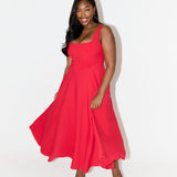 Amélia™ | Vestido Midi Intemporal e Fluido - Ines Braga