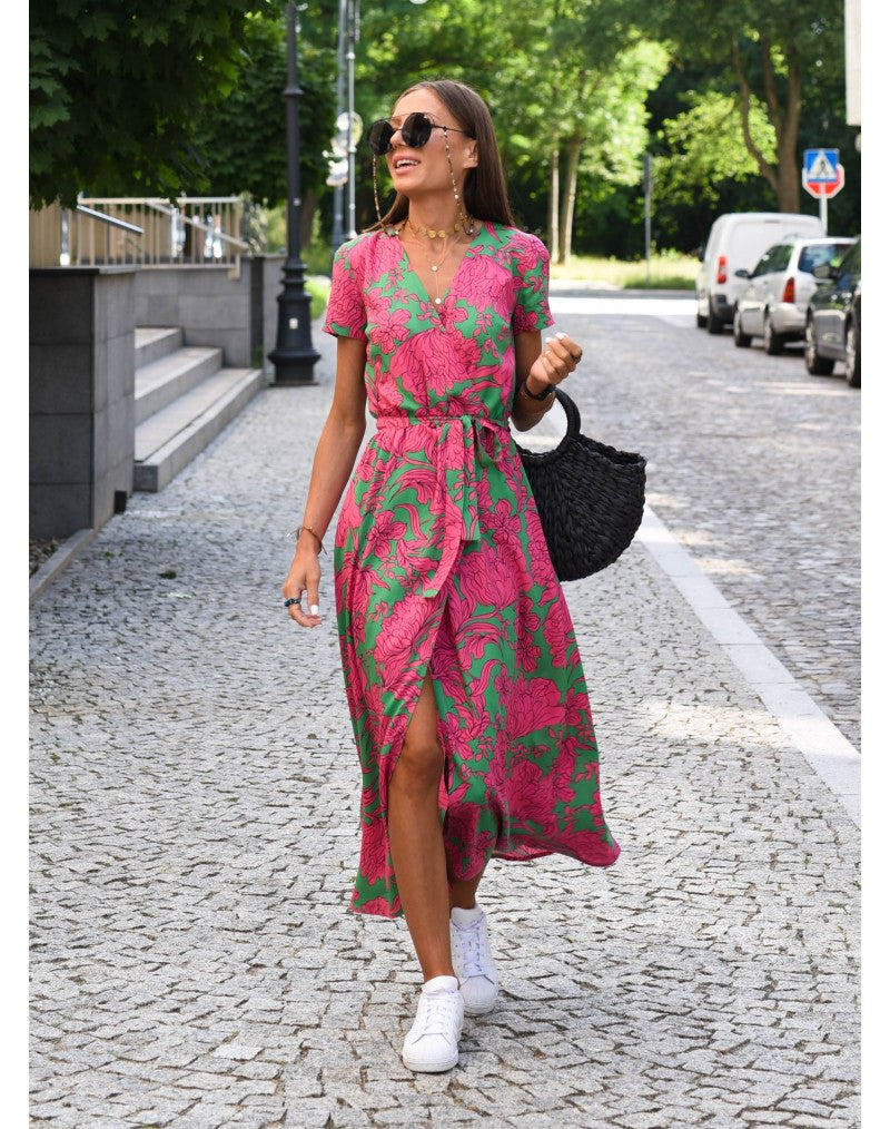 Amelie – Vestido Midi Floral Ajustável e Confortável - Ines Braga