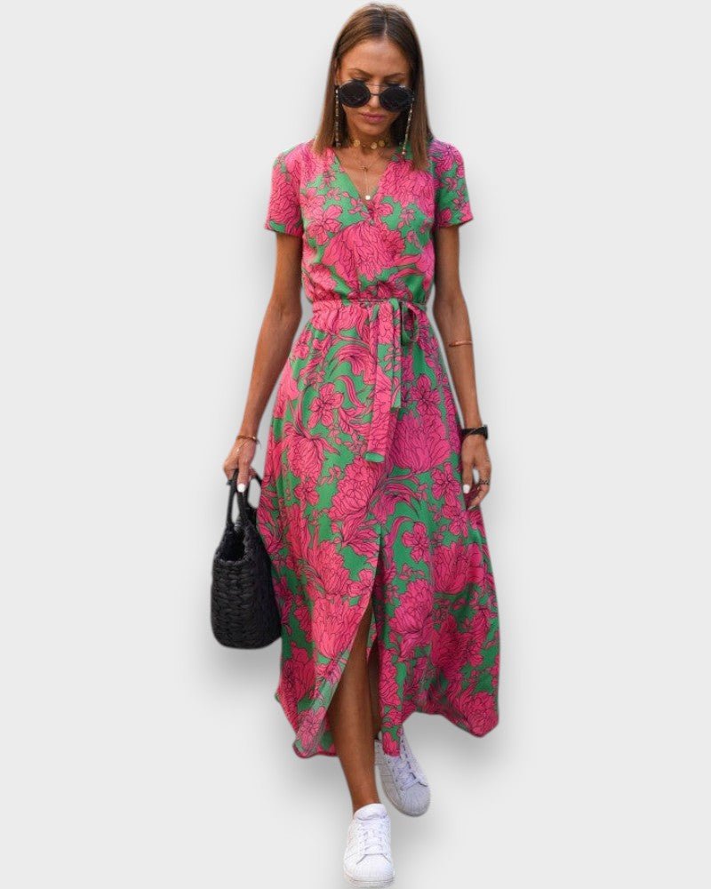 Amelie – Vestido Midi Floral Ajustável e Confortável - Ines Braga