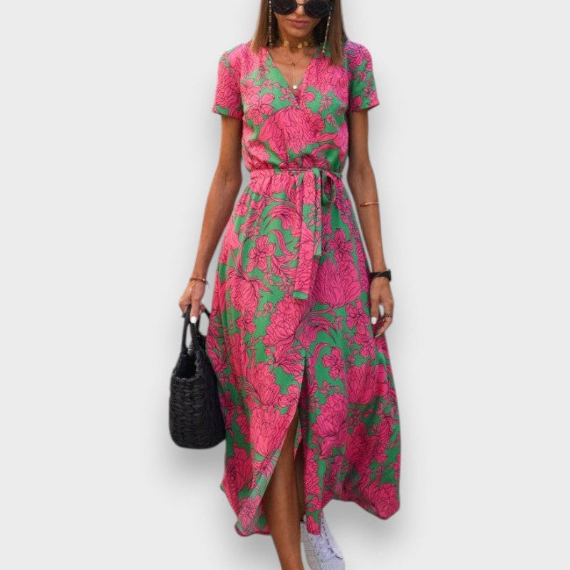 Amelie – Vestido Midi Floral Ajustável e Confortável - Ines Braga