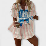 Ana| Conjunto De Verão Silava Com Estampa De Sardinha - Ines Braga