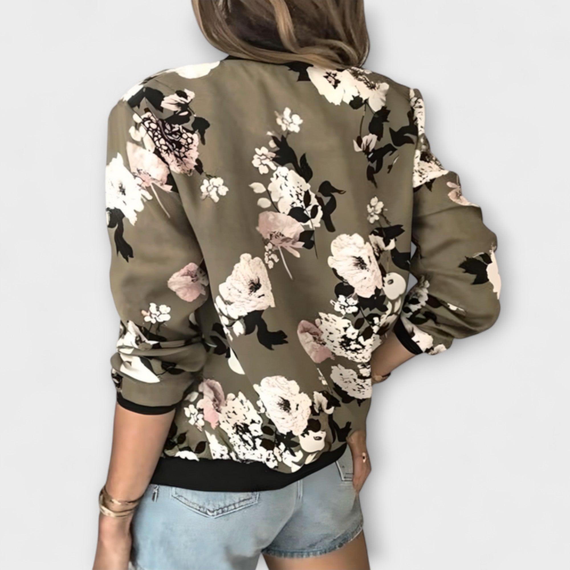 Andreia - Casaco bomber elegante com padrão floral - Ines Braga