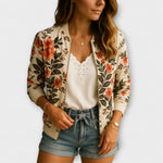 Andreia - Casaco bomber elegante com padrão floral - Ines Braga
