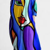 Anne | Vestido Fluido com Decote em V e Estampa Colorida - Ines Braga