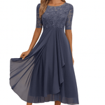 Aura | Vestido de Festa com Renda e Chiffon - Ines Braga