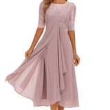 Aura | Vestido de Festa com Renda e Chiffon - Ines Braga