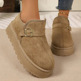 Aurora | Botas com plataforma em camurça sintética com forro quente e sola antiderrapante - Ines Braga