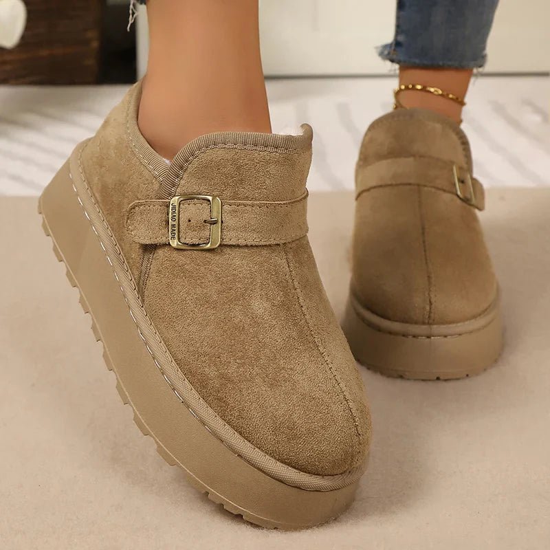 Aurora | Botas com plataforma em camurça sintética com forro quente e sola antiderrapante - Ines Braga