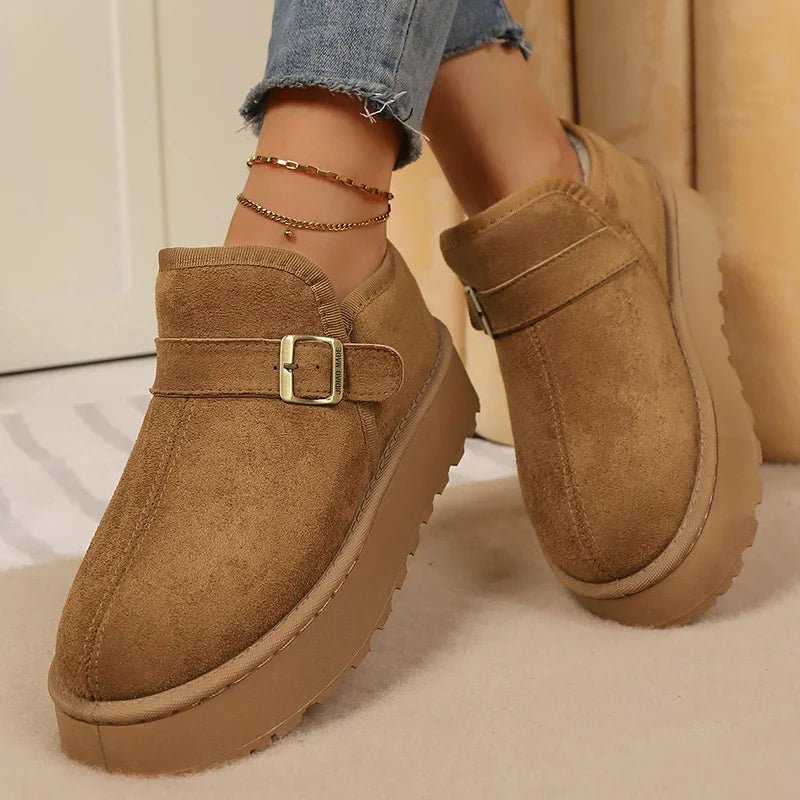 Aurora | Botas com plataforma em camurça sintética com forro quente e sola antiderrapante - Ines Braga