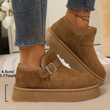 Aurora | Botas com plataforma em camurça sintética com forro quente e sola antiderrapante - Ines Braga