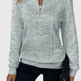 Marta - Suéter de malha macia com zíper