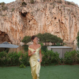 Bárbara | Vestido Maxi em Cetim sem costas - Ines Braga