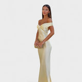 Bárbara | Vestido Maxi em Cetim sem costas - Ines Braga