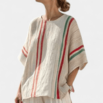 Beatriz | Conjunto Mediterrâneo Daisy Linho Bambu Listras - Ines Braga