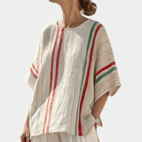 Beatriz | Conjunto Mediterrâneo Daisy Linho Bambu Listras - Ines Braga