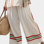 Beatriz | Conjunto Mediterrâneo Daisy Linho Bambu Listras - Ines Braga