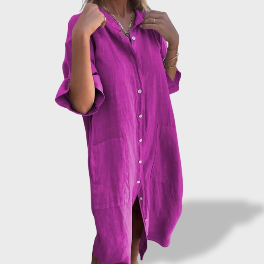 Beatriz™｜Vestido Solto em Linho - Ines Braga