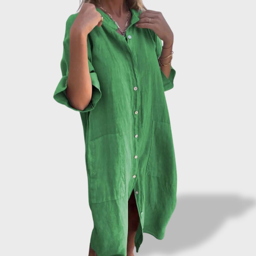 Beatriz™｜Vestido Solto em Linho - Ines Braga