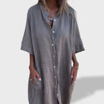 Beatriz™｜Vestido Solto em Linho - Ines Braga