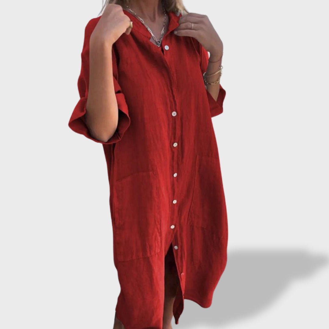 Beatriz™｜Vestido Solto em Linho - Ines Braga