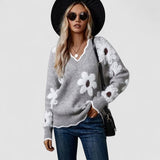 Belinha | Camisola Elegante com Decote em V e Padrão Floral - Ines Braga