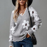 Belinha | Camisola Elegante com Decote em V e Padrão Floral - Ines Braga