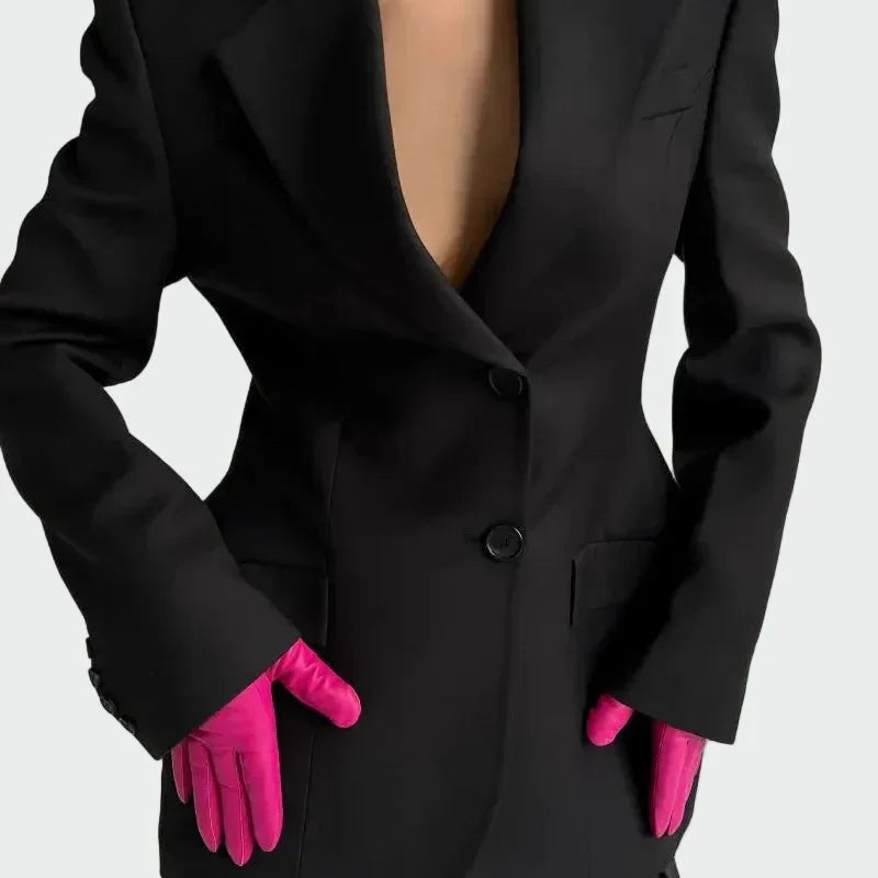 Blazer com Linha Impressionante e Botões - Ines Braga