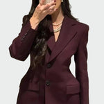 Blazer com Linha Impressionante e Botões - Ines Braga