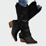 Botas de cowboy de couro retro - Ines Braga
