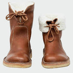 Botins de couro impermeáveis com forro de lã - Ines Braga