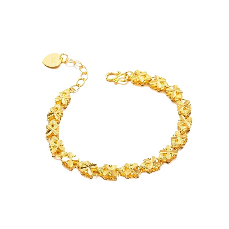 Brilho Dourado Pulseira De Ouro Vintage Margarida Elegante - Ines Braga