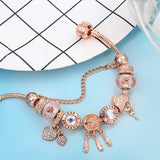 BrilhoNobre Pulseira Floco de Neve Rosas - Pendente Prata - Ines Braga