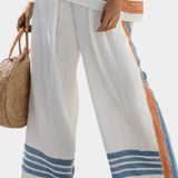 Bruna| Conjunto Étnico Margaridas Branco Azul Laranja - Ines Braga