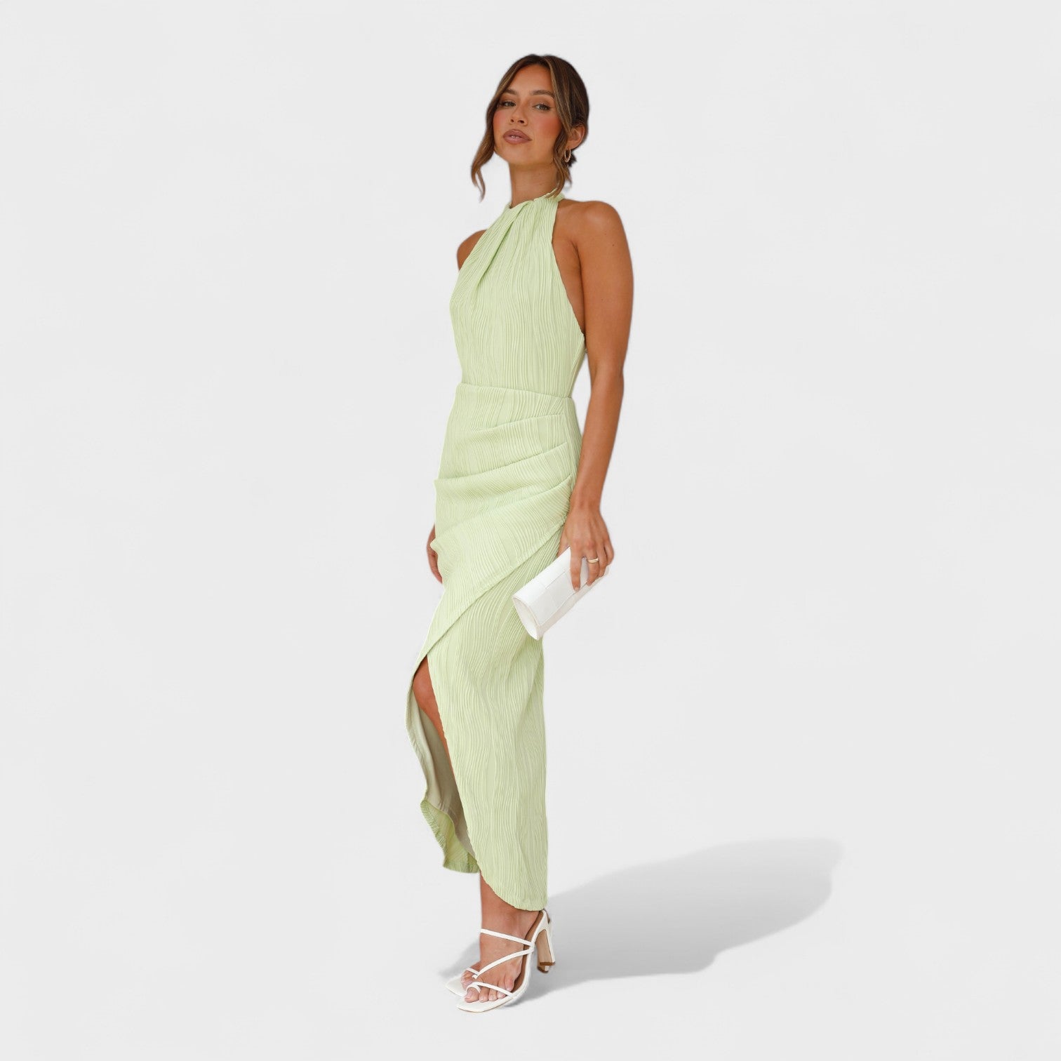 Camila - Vestido comprido com pregas - Ines Braga