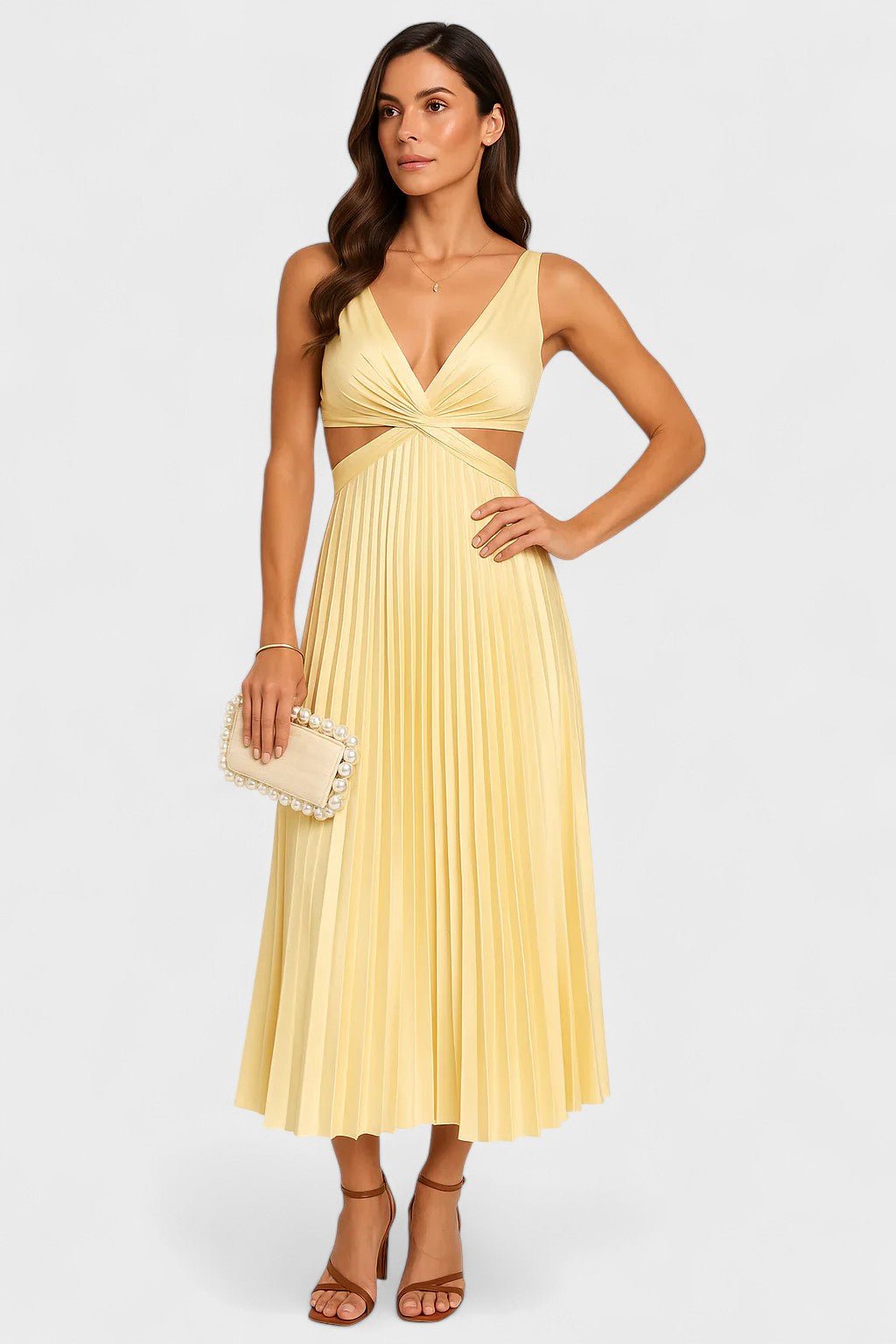 Camilla™ - Vestido Sem Mangas /Midi - Ines Braga