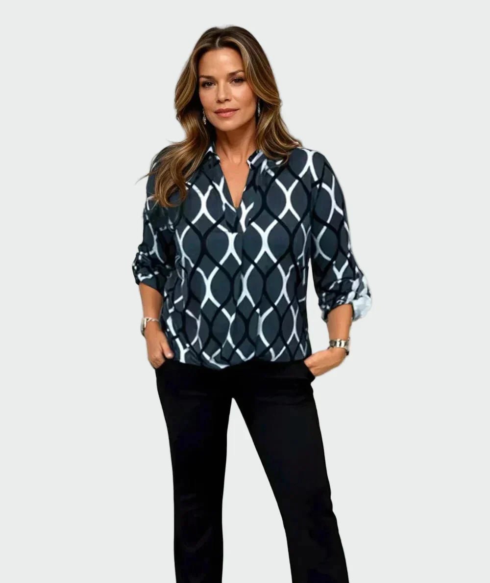 Camisa casual de manga longa com design elegante - Ines Braga