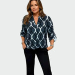 Camisa casual de manga longa com design elegante - Ines Braga