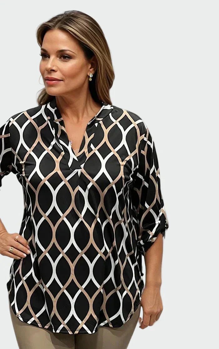 Camisa casual de manga longa com design elegante - Ines Braga