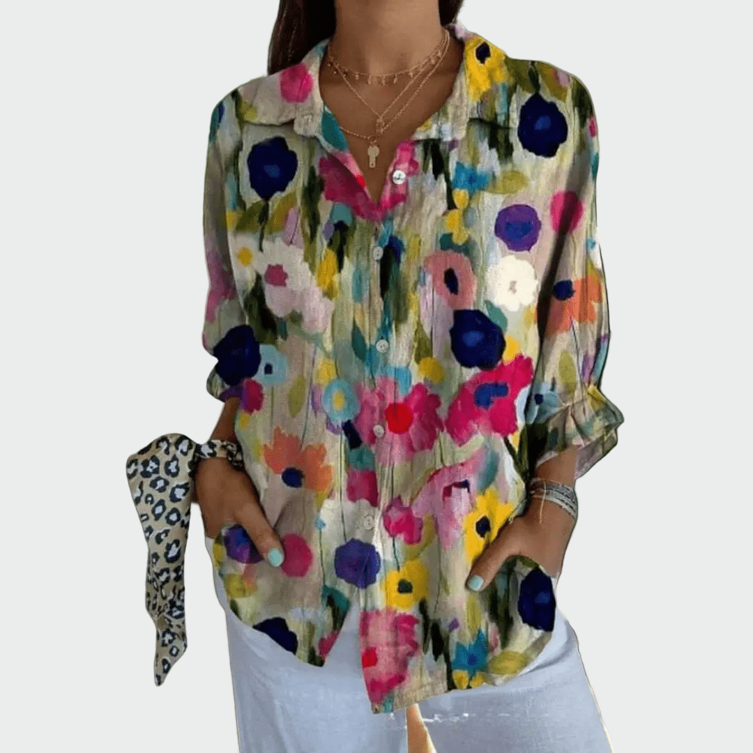 Camisa estilosa com estampa floral - Ines Braga