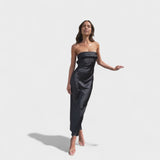 Carmen | Vestido de cetim sem mangas - Ines Braga