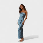 Carmen | Vestido de cetim sem mangas - Ines Braga