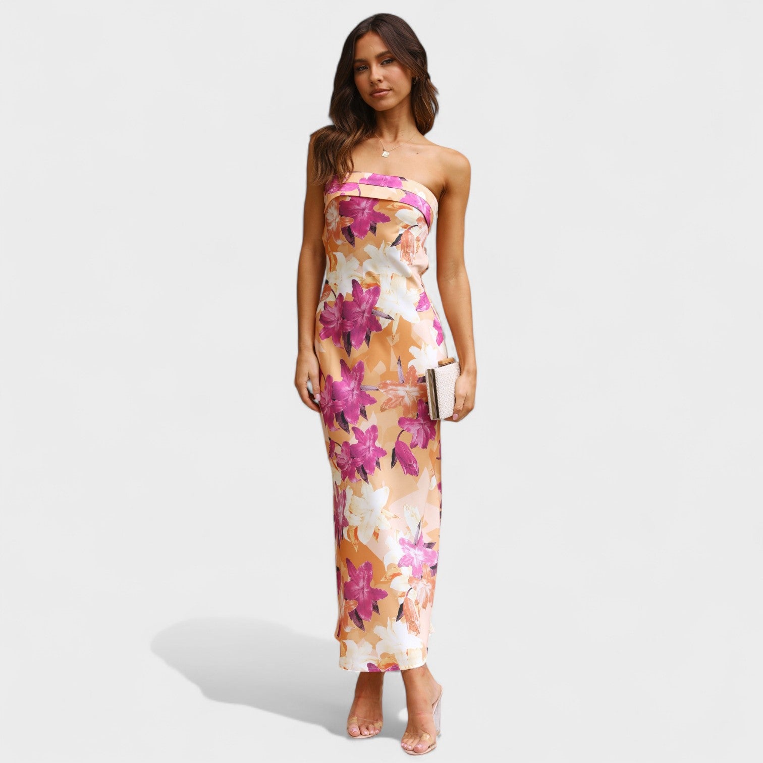 Carmen | Vestido de cetim sem mangas - Ines Braga