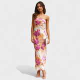 Carmen | Vestido de cetim sem mangas - Ines Braga